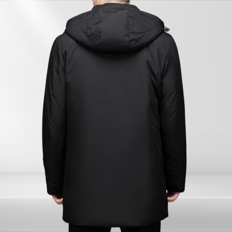 Klassisk herregdækket hoodie med andefjederfyld – Matteo
