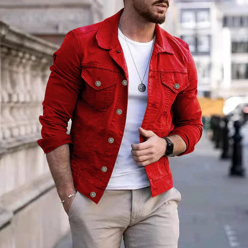 Herre denimjakke med slim-fit pasform – Milano