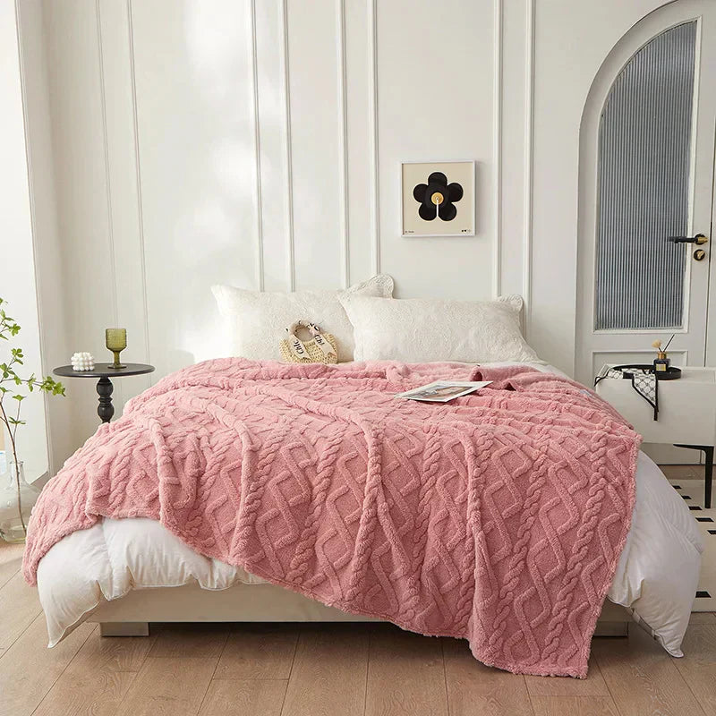 Tosidet fortykket lammeuldstæppe - CozyLuxe