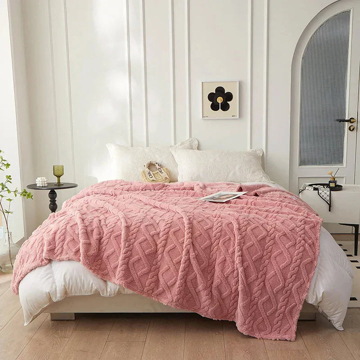 Tosidet fortykket lammeuldstæppe - CozyLuxe