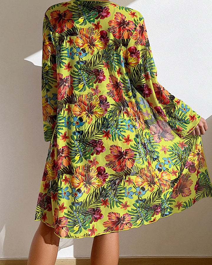 Tredelt bikini-sæt med blomsterprint – Yara