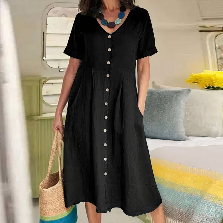 Casual sommerkjole i bomuld-linned – Noor