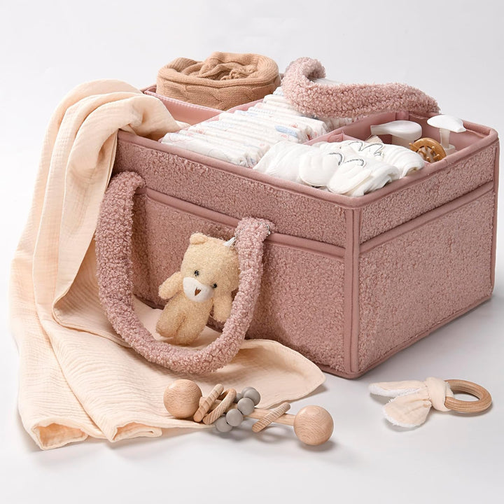 Babyble Caddy Organizer – Sherpa Opbevaringskurv med Rum - Elvoria