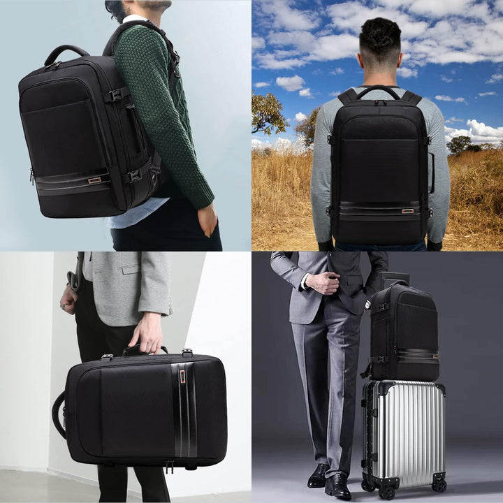 Udvidbar 45–55 L vandtæt rejserygsæk med laptoprum til 46,5 cm