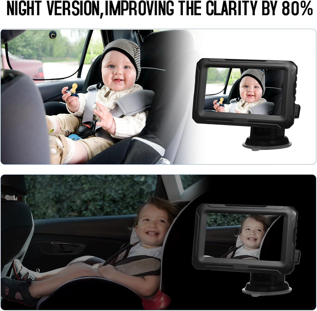 Babymirror med 1080P kamera og 4,3'' skærm – Solvian