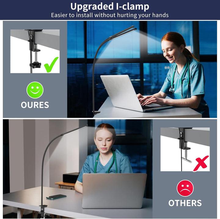 77 LED bordlampe med klemme og 70 cm fleksibel svanehals – Ravien
