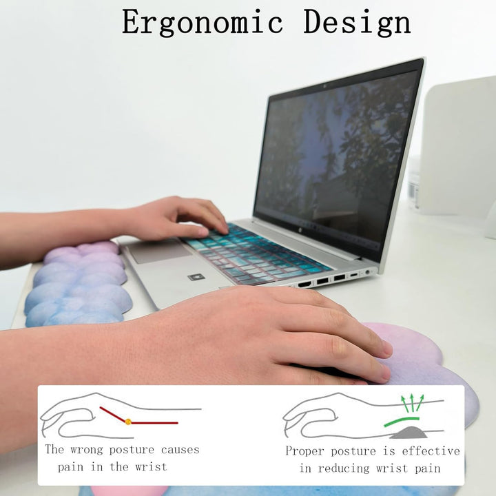 Cloud-formet ergonomisk håndledsstøtte sæt med musemåtte og coaster – Zeyora