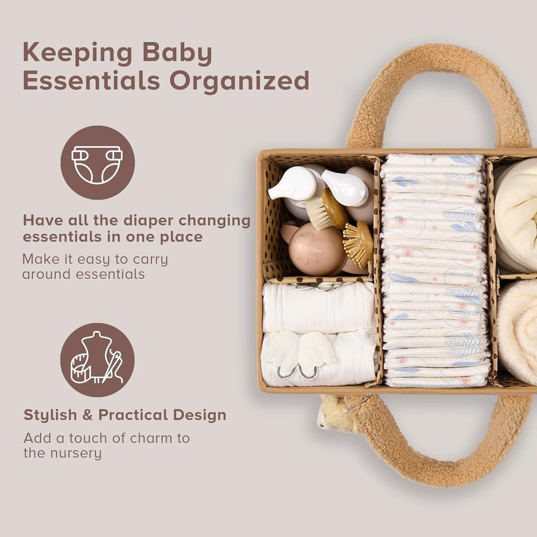Babyble Caddy Organizer – Sherpa Opbevaringskurv med Rum - Elvoria