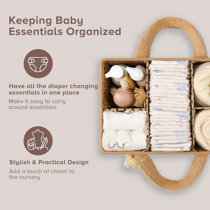Babyble Caddy Organizer – Sherpa Opbevaringskurv med Rum - Elvoria