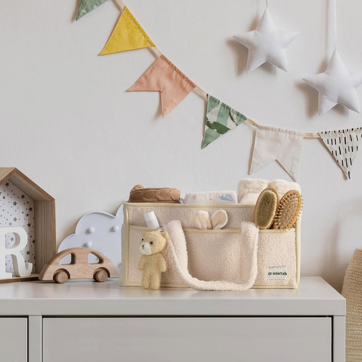 Babyble Caddy Organizer – Sherpa Opbevaringskurv med Rum - Elvoria
