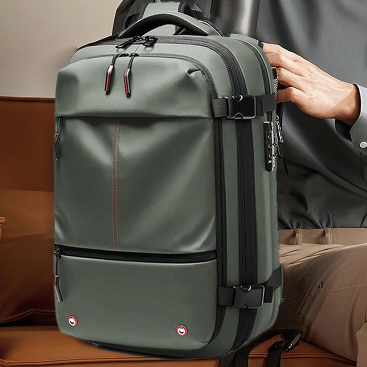 Air Vacuum Backpack – Udvidelig 60L Vandtæt Rejsemul med Laptop Compartment – Trivora