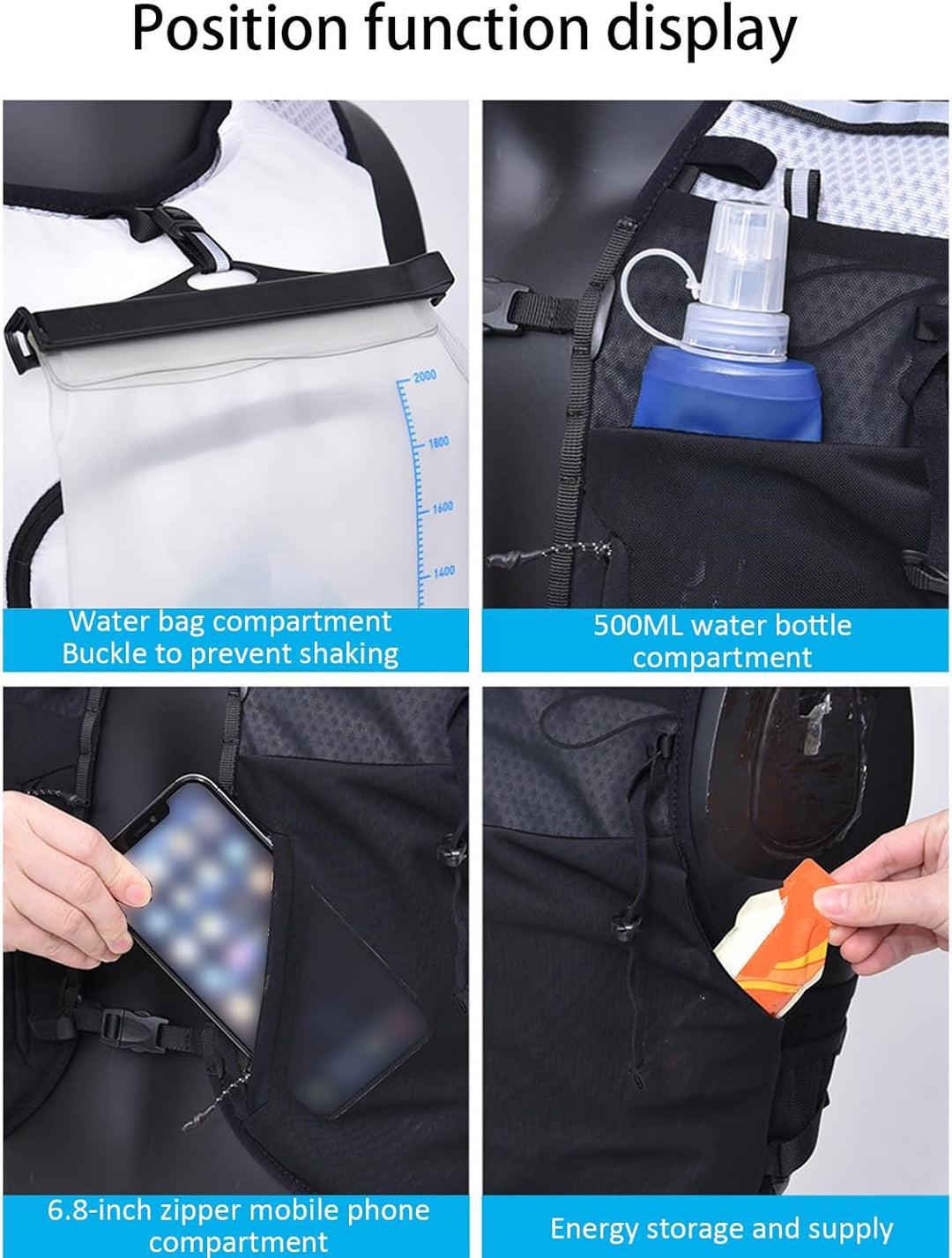 Løbevest Rygsæk – Letvægts Hydration Pack til Sti & Cykling – Alvory