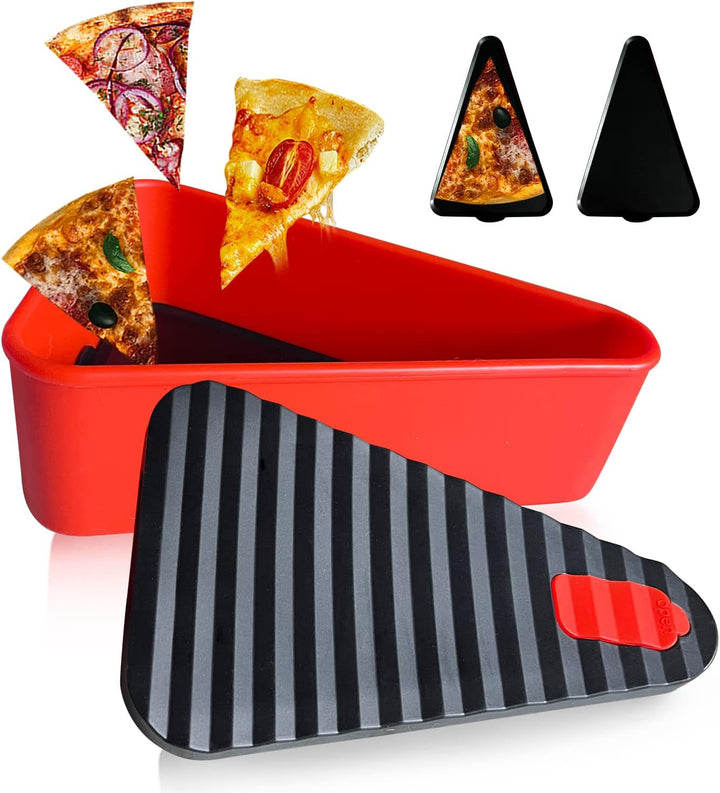 Genanvendelig pizzaopbevaringsbeholder med 2 skuffer – SliceSafe (1+1 GRATIS)