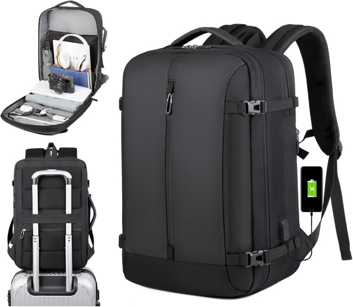 40 L udvidelig vandtæt rejserygsæk med USB-port og 17” laptoprum – AirVoyage