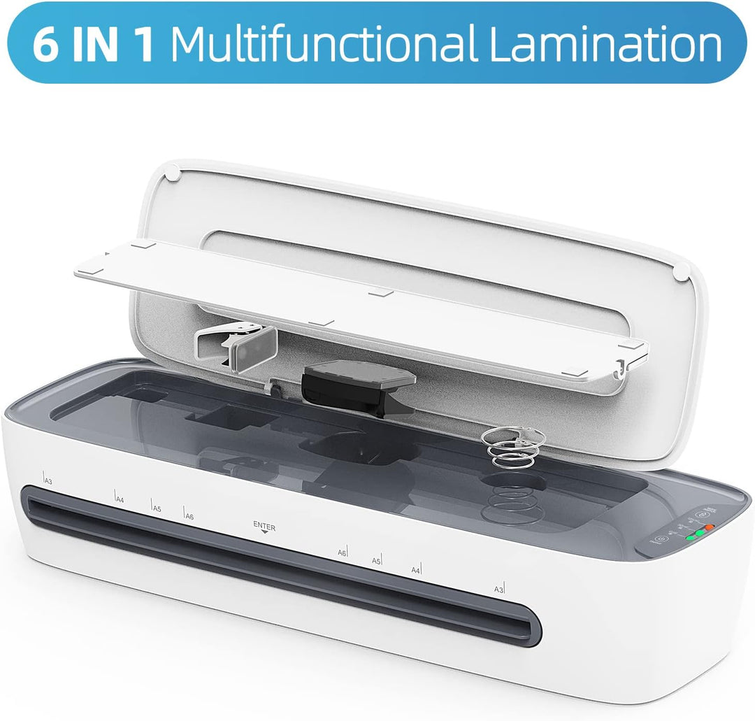 A3 bordmodel laminator-sæt med varme- og kuldeindstillinger og 6-i-1 funktioner – Lexaro