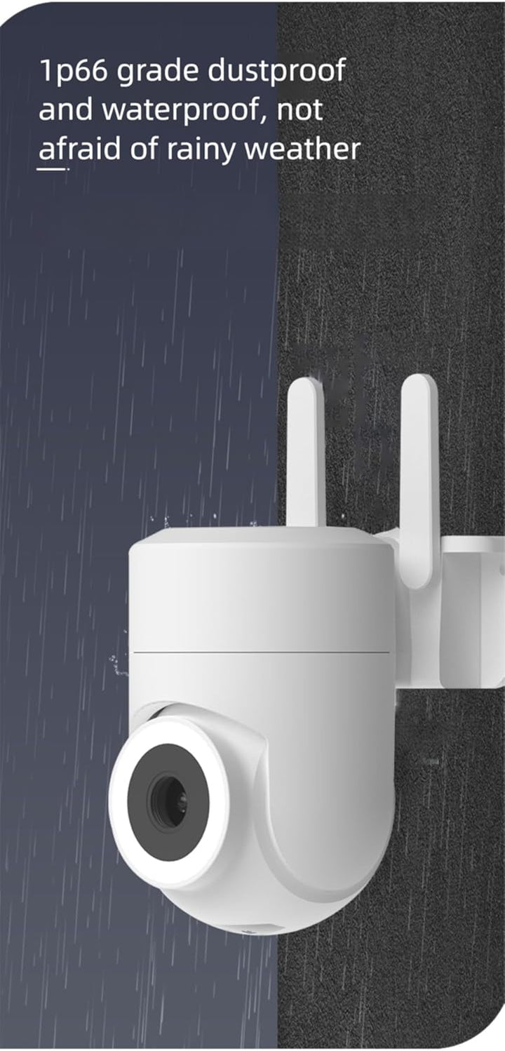 Udendørs og indendørs sikkerhedskamera 2K 355° synsvinkel med nattesyn