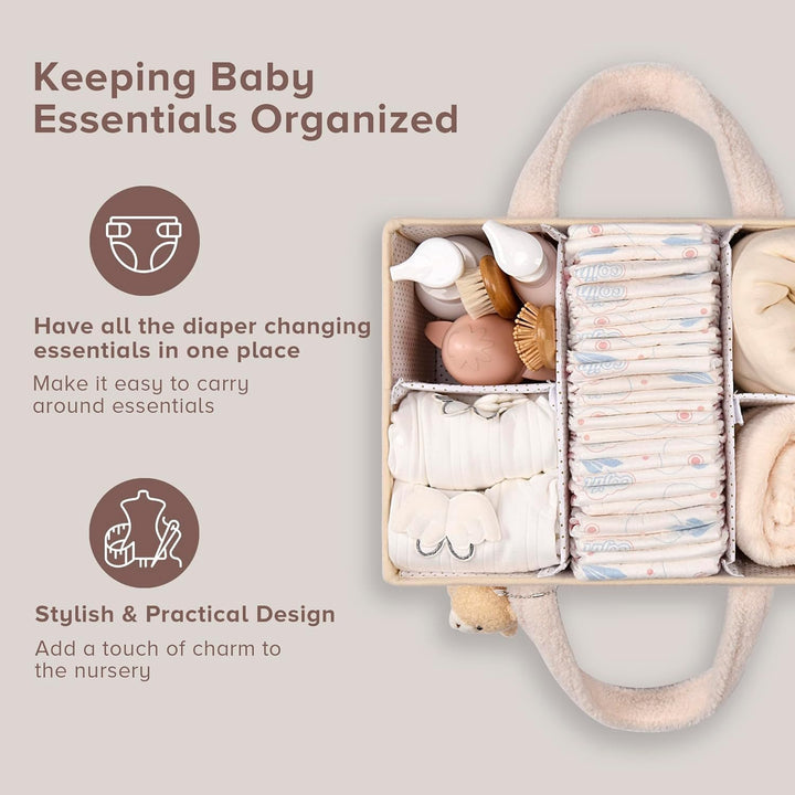 Babyble Caddy Organizer – Sherpa Opbevaringskurv med Rum - Elvoria