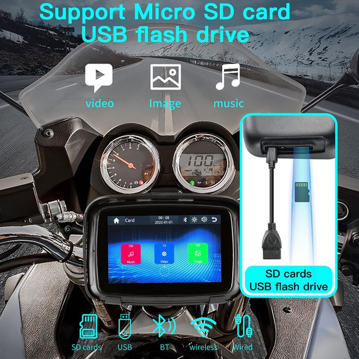 Bærbar motorcykelmonitor med 5" (12,7 cm) IPS-skærm – RideMate