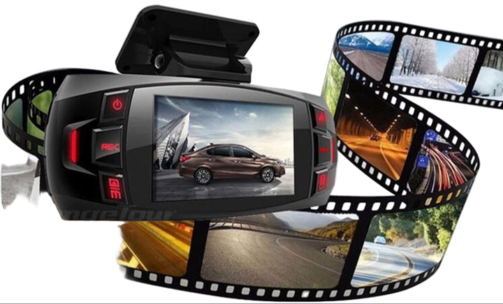 Dual Kamera Dash Cam 2,7" LCD med 170° Vidvinkel og Bagudsigtskamera