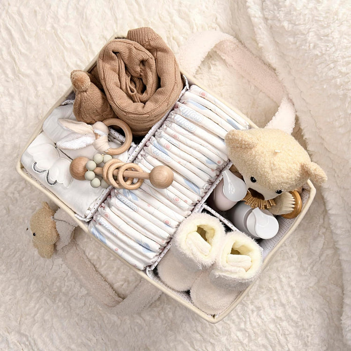 Babyble Caddy Organizer – Sherpa Opbevaringskurv med Rum - Elvoria