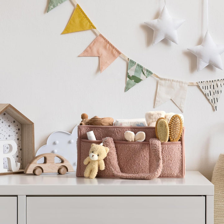 Babyble Caddy Organizer – Sherpa Opbevaringskurv med Rum - Elvoria