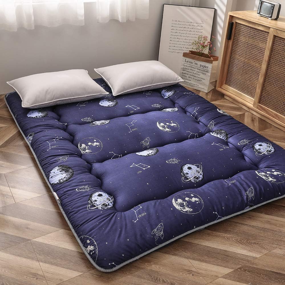 Foldbart japansk futon gulvmadras med hukommelsesskumsstøtte – Arivon