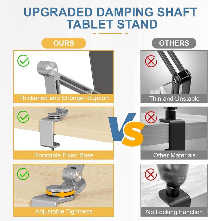 Justerbar aluminium tabletbordstativ med 360° rotation – Movaro