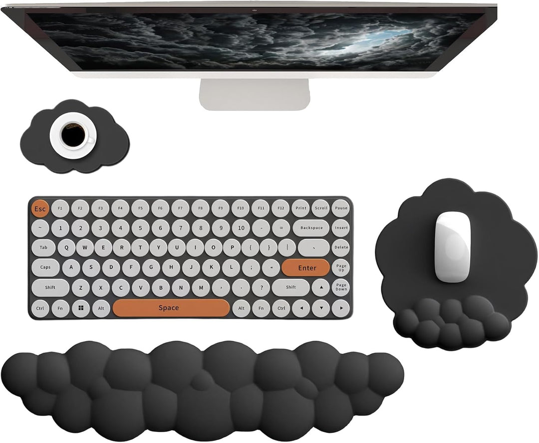 Cloud-formet ergonomisk håndledsstøtte sæt med musemåtte og coaster – Zeyora