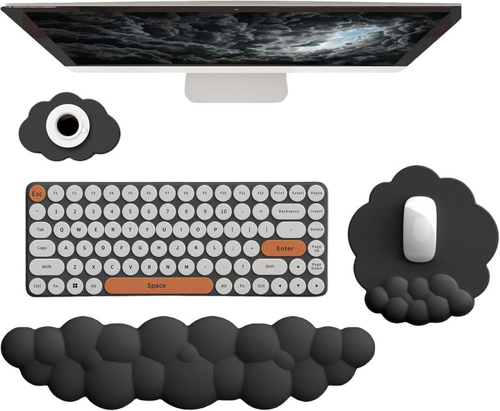 Cloud-formet ergonomisk håndledsstøtte sæt med musemåtte og coaster – Zeyora