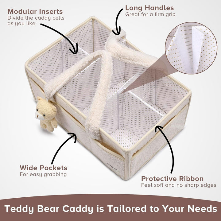 Babyble Caddy Organizer – Sherpa Opbevaringskurv med Rum - Elvoria