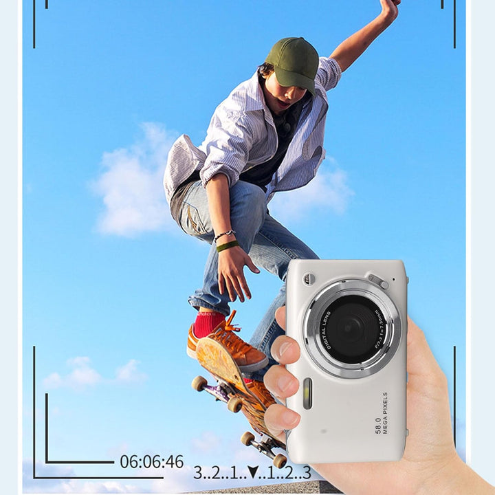 4K kompakt digitalkamera med 58 MP fotos og 16X zoom – Lumora