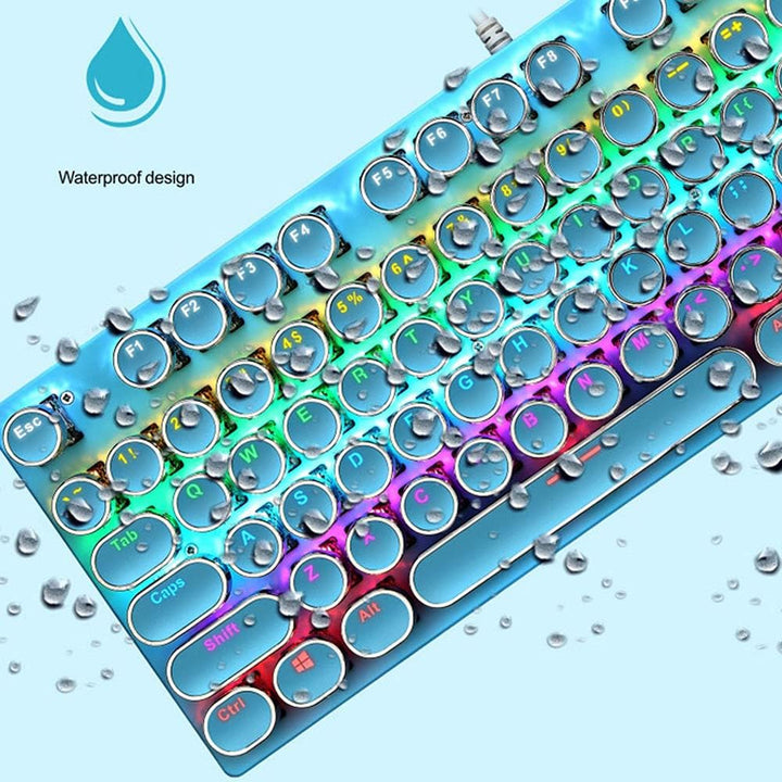 87-tastet mekanisk gaming tastatur RGB baggrundsbelyst blå kontakt