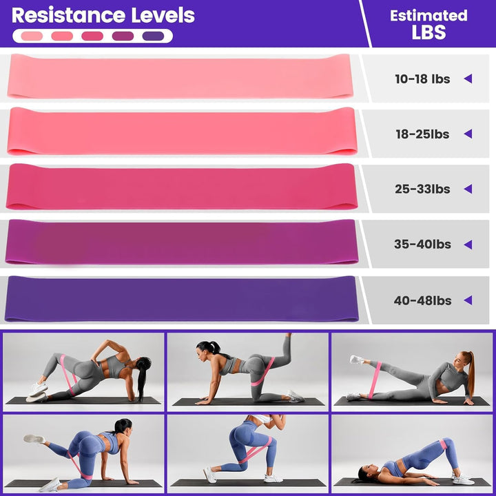 9 stk. Hjem Pilates Sæt med Ring, Bold, Bånd & Skridsikre Sokker