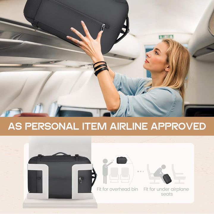 40 L udvidelig vandtæt rejserygsæk med USB-port og 17” laptoprum – AirVoyage