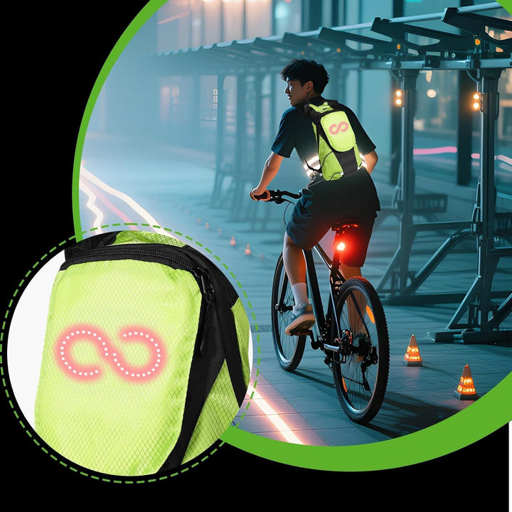 LED Motorcykel Rygsæk – Luminøs Sikkerhedsglød Taske til Udendørs & Natridning – Lumaro