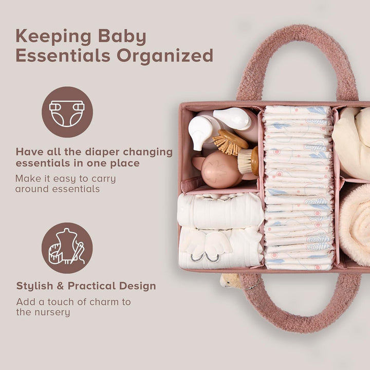 Babyble Caddy Organizer – Sherpa Opbevaringskurv med Rum - Elvoria