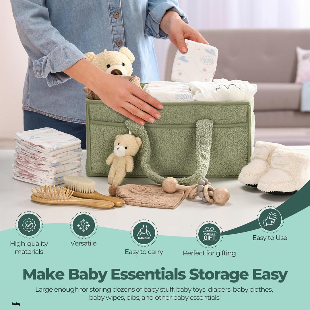 Babyble Caddy Organizer – Sherpa Opbevaringskurv med Rum - Elvoria
