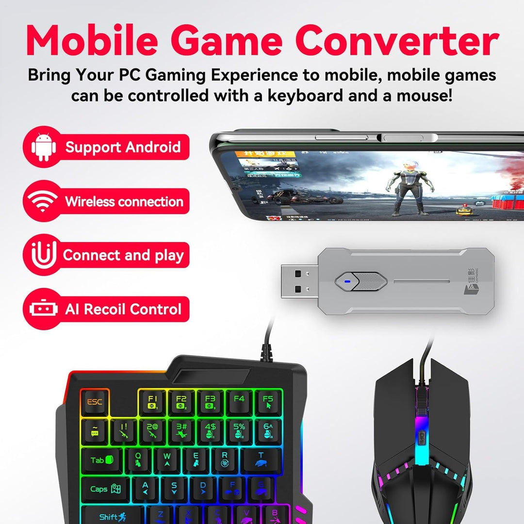 RGB Gaming Tastatur og Mus Combo – Ergonomisk Kontroladapter Sæt – Zyvorn