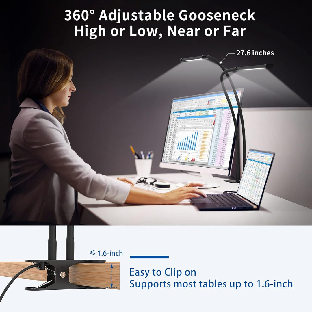 77 LED bordlampe med klemme og 70 cm fleksibel svanehals – Ravien