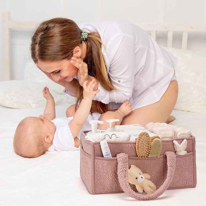 Babyble Caddy Organizer – Sherpa Opbevaringskurv med Rum - Elvoria
