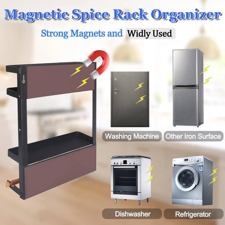 Magnetisk Køleskab Krydderihylde med Papirhåndklædeholder – Oryden