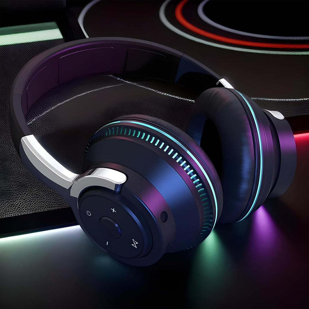 Foldbart trådløst headset med RGB-lys – Sonvix