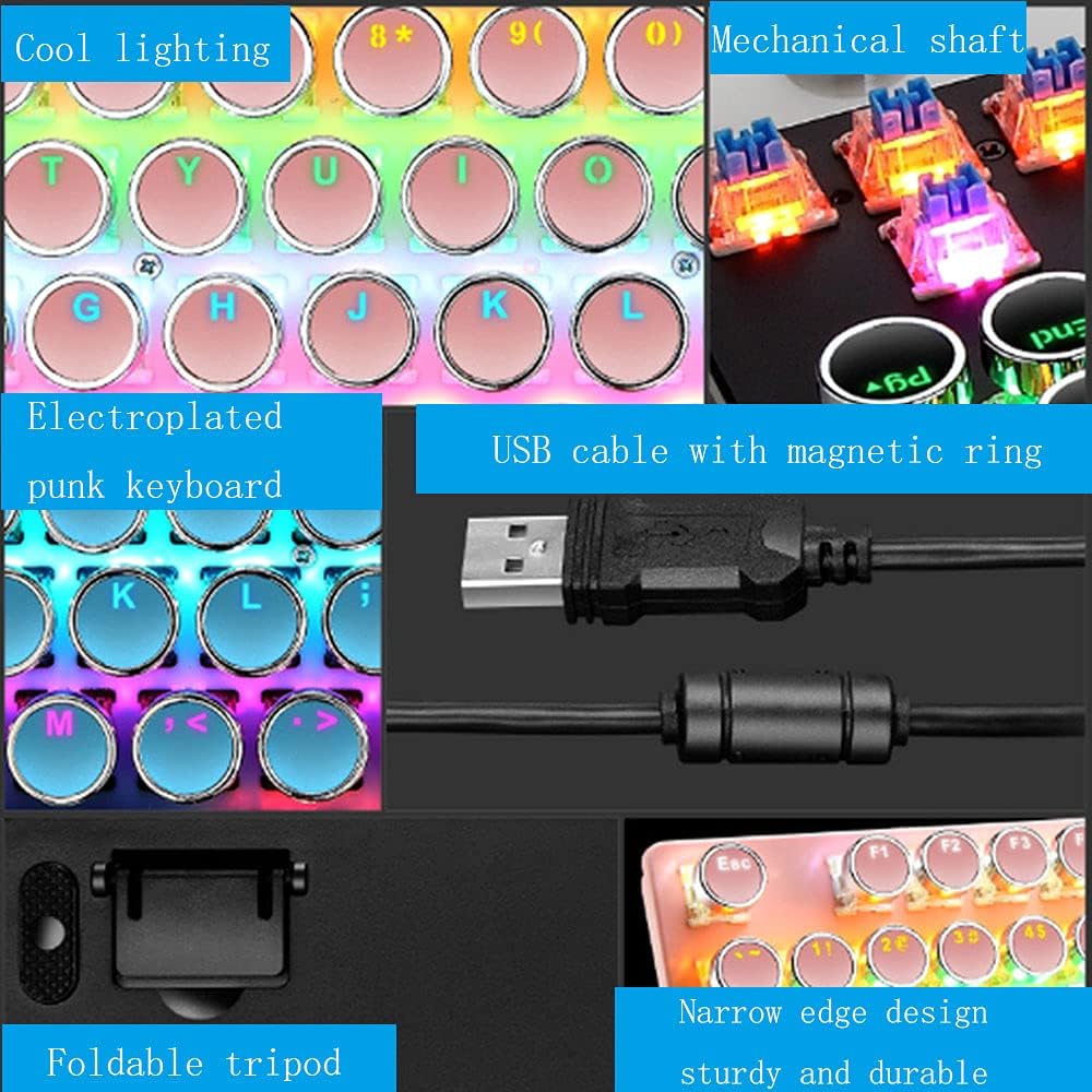 87-tastet mekanisk gaming tastatur RGB baggrundsbelyst blå kontakt