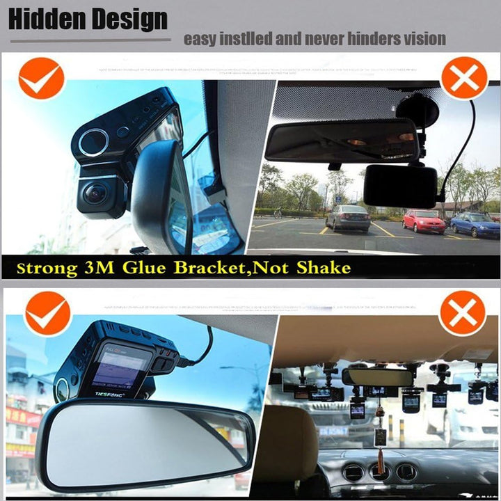 WiFi Hidden Dash Cam 1080P med 170° vidvinkel og G-sensor