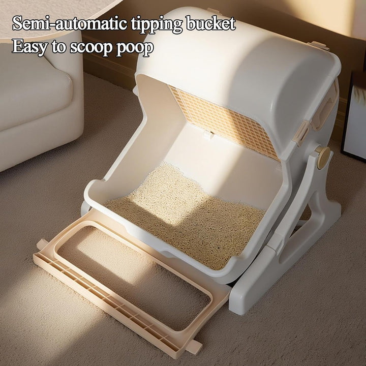 Automatisk lugtfri kattebakke med åbent topdesign – Felvora