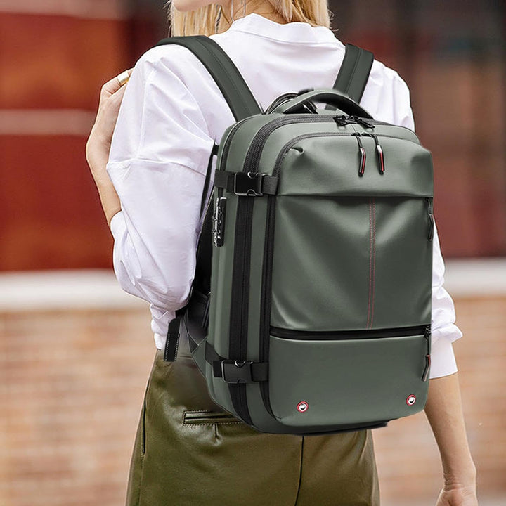 Air Vacuum Backpack – Udvidelig 60L Vandtæt Rejsemul med Laptop Compartment – Trivora