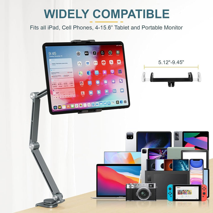 Justerbar aluminium tabletbordstativ med 360° rotation – Movaro
