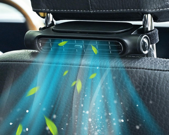 3 hastigheder USB bil køleblæser med hovedstøtte montering – AutoBreeze