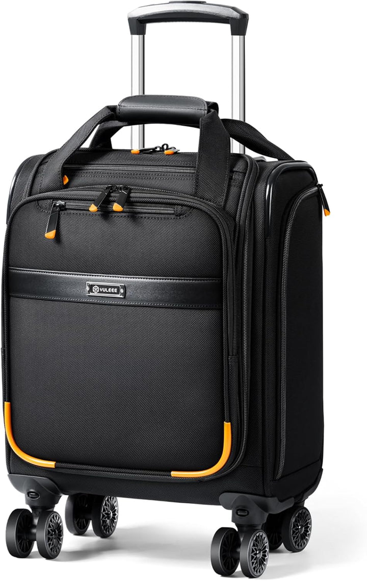 Flyselskabsgodkendt håndbagage til under sædet med spinnerhjul og laptoprum