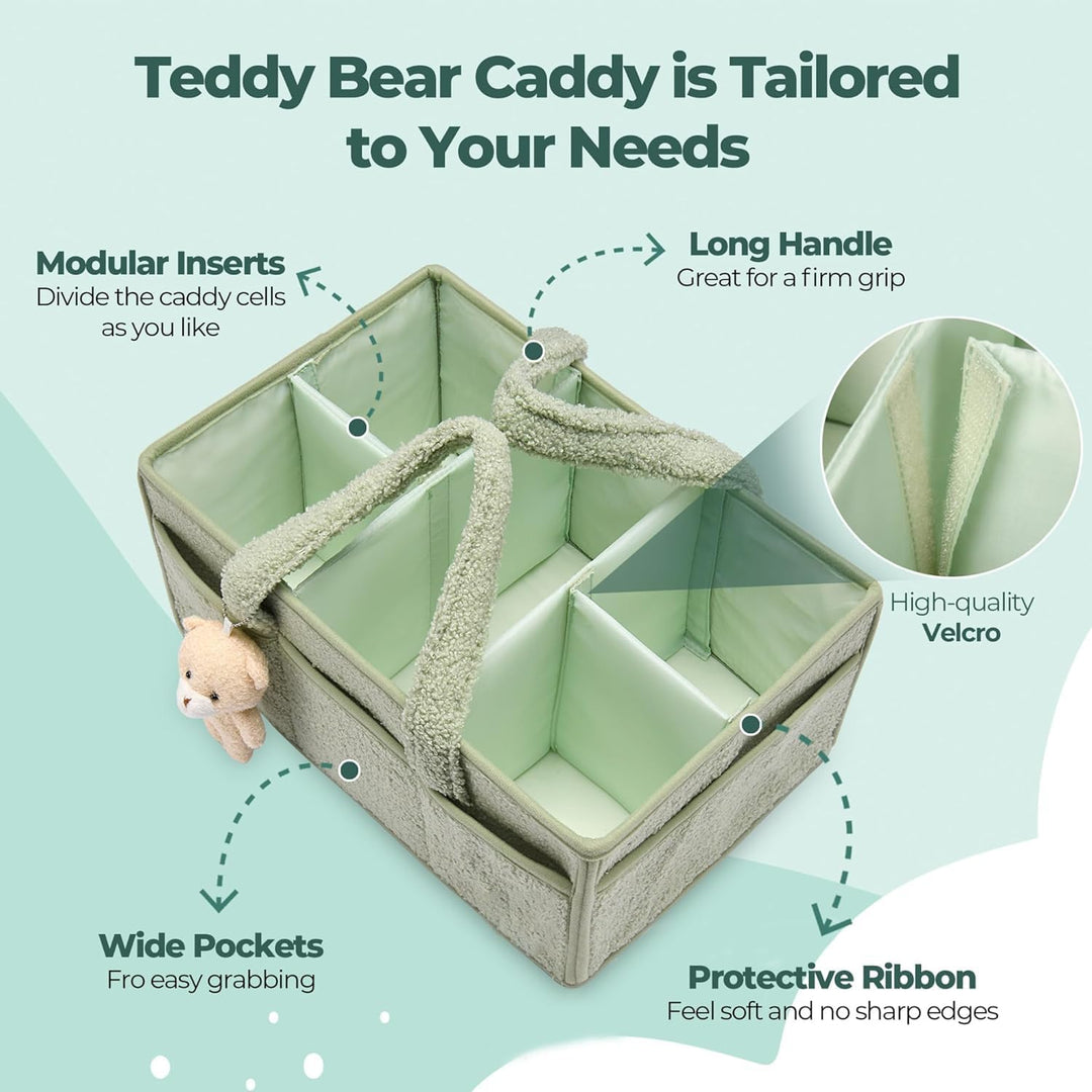 Babyble Caddy Organizer – Sherpa Opbevaringskurv med Rum - Elvoria